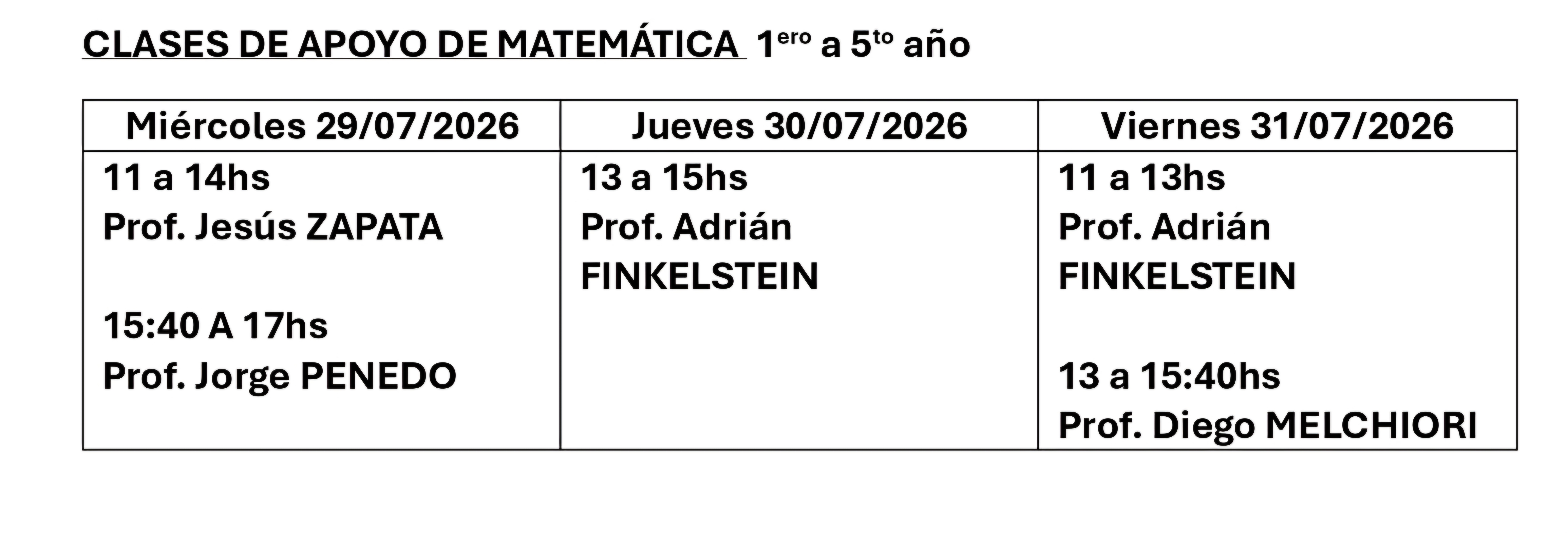 Matemática Invierno